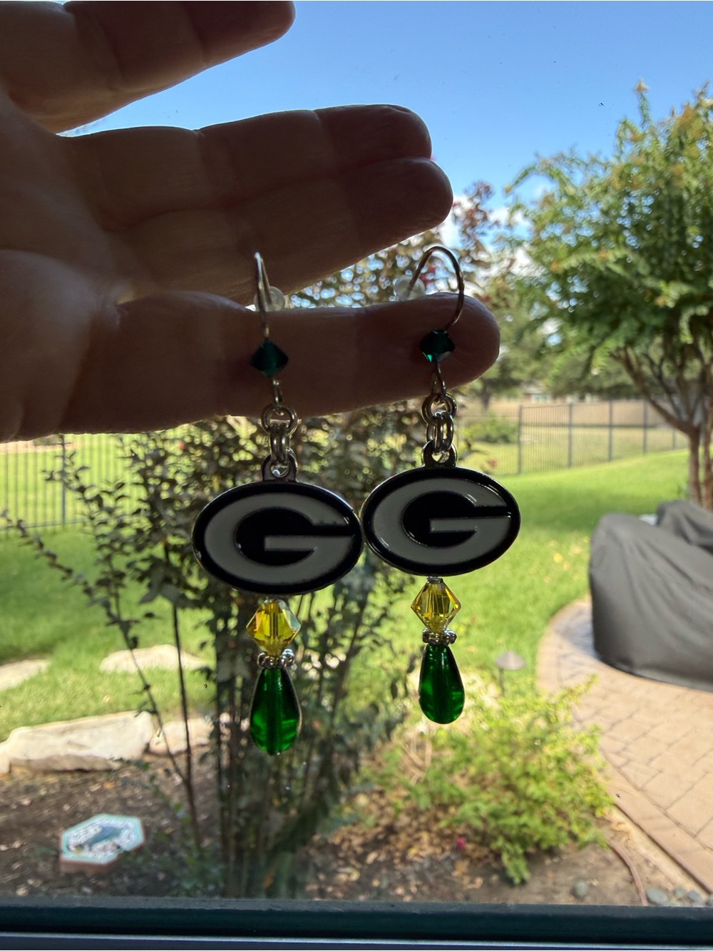 Handmade Green Bay Packers earrings